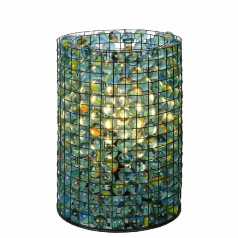 Luminaires Lucide Lampe de table Lucide MARBLOUS Noir, Transparent, 1 lumière