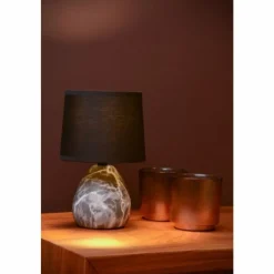 Lampes En Tissu-Luminaires Lucide Lampe de table Lucide MARMO Aspect marbre, 1 lumière