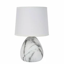 Lampes En Tissu-Luminaires Lucide Lampe de table Lucide MARMO Aspect marbre, 1 lumière