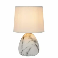 Lampes En Tissu-Luminaires Lucide Lampe de table Lucide MARMO Aspect marbre, 1 lumière