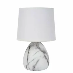 Lampes En Tissu-Luminaires Lucide Lampe de table Lucide MARMO Aspect marbre, 1 lumière