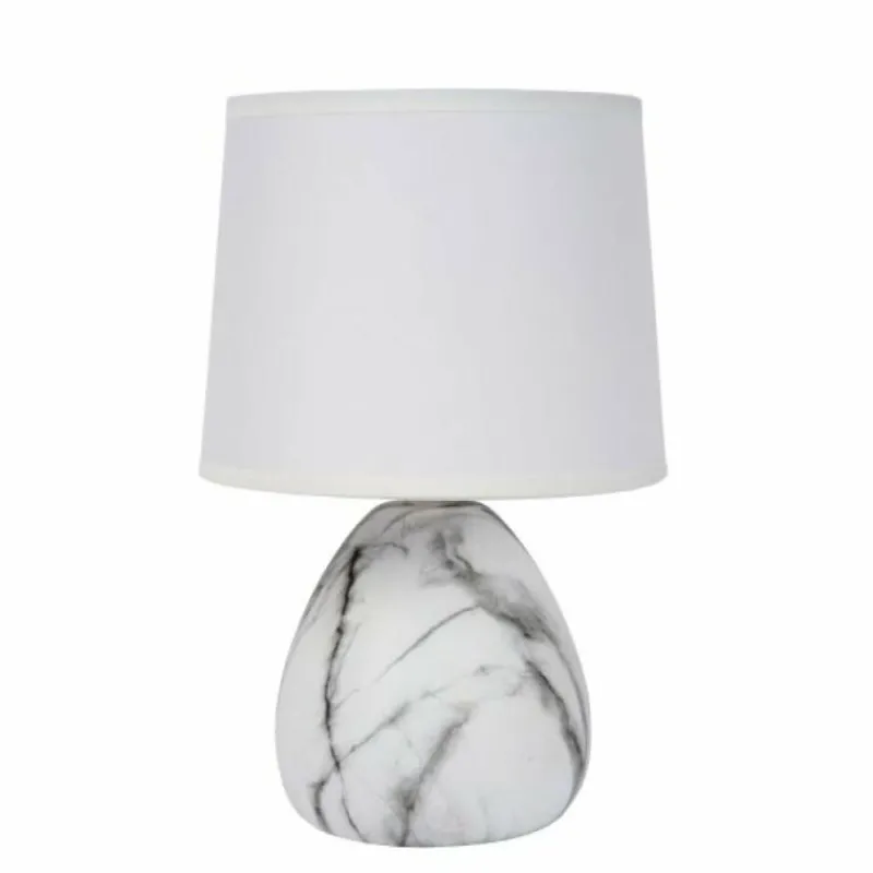 Lampes En Tissu-Luminaires Lucide Lampe de table Lucide MARMO Aspect marbre, 1 lumière