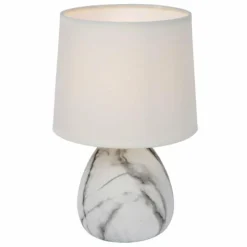 Lampes En Tissu-Luminaires Lucide Lampe de table Lucide MARMO Aspect marbre, 1 lumière
