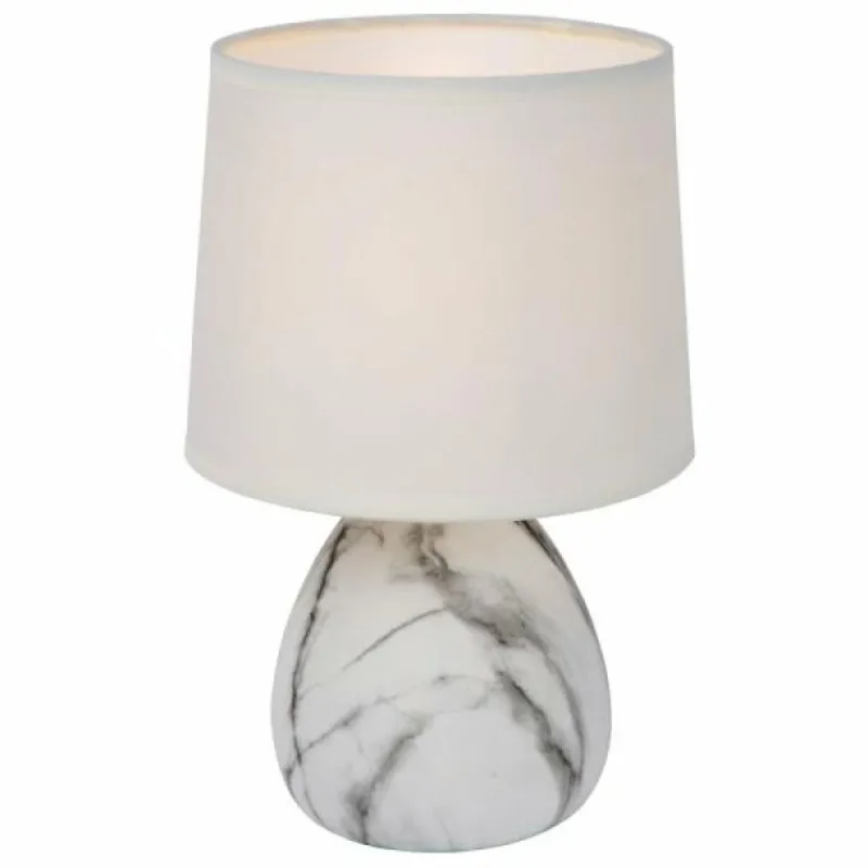 Lampes En Tissu-Luminaires Lucide Lampe de table Lucide MARMO Aspect marbre, 1 lumière