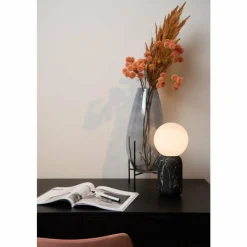 Luminaires Lucide Lampe de table Lucide MARBOL Aspect marbre, Noir, 1 lumière