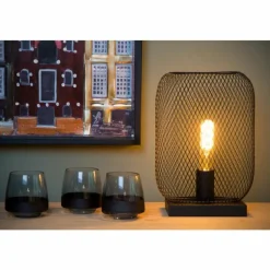 Luminaires Lucide Lampe de table Lucide MESH Noir, 1 lumière* Lampes À Poser