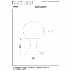 Luminaires Lucide Lampe de table Lucide MOYA Or, Laiton, 1 lumière
