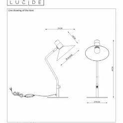 Lampes Dorées-Luminaires Lucide Lampe de table Lucide PEPIJN Noir, 1 lumière