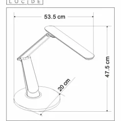 Lampes Industrielles-Luminaires Lucide Lampe de table Lucide PRACTICO LED Noir, 1 lumière