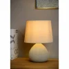 Lampes En Tissu-Luminaires Lucide Lampe de table Lucide RAMZI Beige, 1 lumière