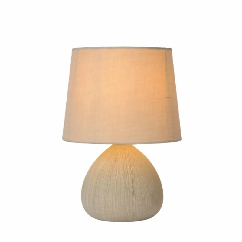 Lampes En Tissu-Luminaires Lucide Lampe de table Lucide RAMZI Beige, 1 lumière