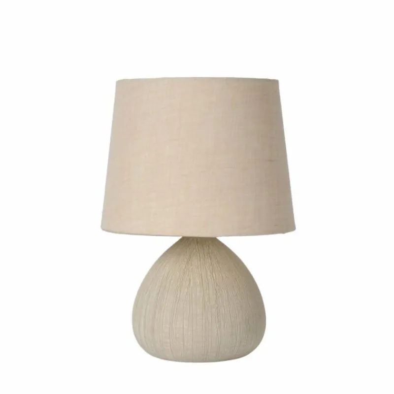 Lampes En Tissu-Luminaires Lucide Lampe de table Lucide RAMZI Beige, 1 lumière