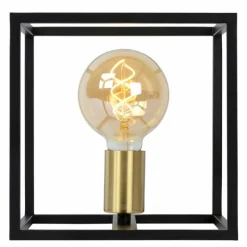 Luminaires Rustiques-Luminaires Lucide Lampe de table Lucide RUBEN Noir, 1 lumière