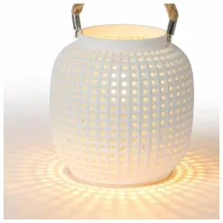 Luminaires Rustiques-Luminaires Lucide Lampe de table Lucide SAFIYA Blanc, 1 lumière