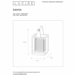 Lampes Dorées-Luminaires Lucide Lampe de table Lucide SANSA Noir, 1 lumière