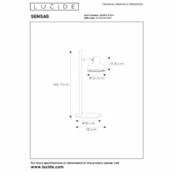 Luminaires Lucide Lampe de table Lucide SENSAS Blanc, 1 lumière* Lampes À Poser