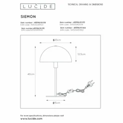 Luminaires Lucide Lampe de table Lucide SIEMON Noir, 1 lumière* Lampes À Poser