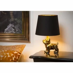 Lampes En Tissu-Luminaires Lucide Lampe de table Lucide SIR WINSTON Or, 1 lumière