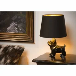 Lampes En Tissu-Luminaires Lucide Lampe de table Lucide SIR WINSTON Noir, 1 lumière