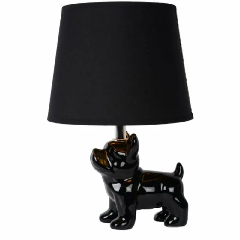 Lampes En Tissu-Luminaires Lucide Lampe de table Lucide SIR WINSTON Noir, 1 lumière