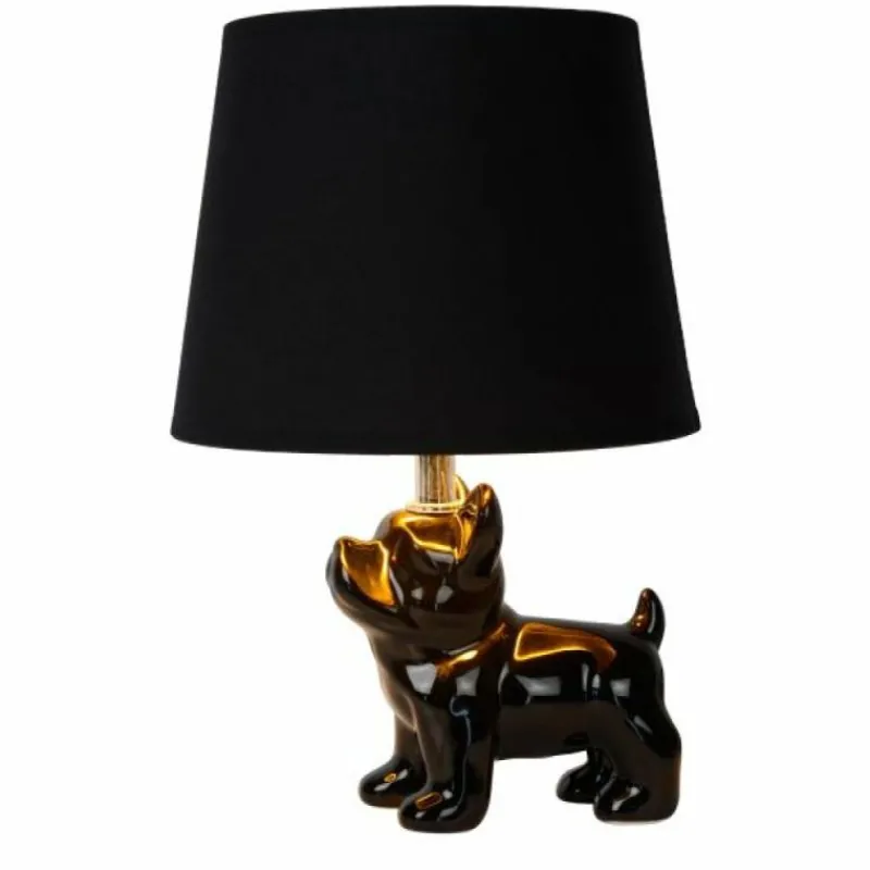 Lampes En Tissu-Luminaires Lucide Lampe de table Lucide SIR WINSTON Noir, 1 lumière