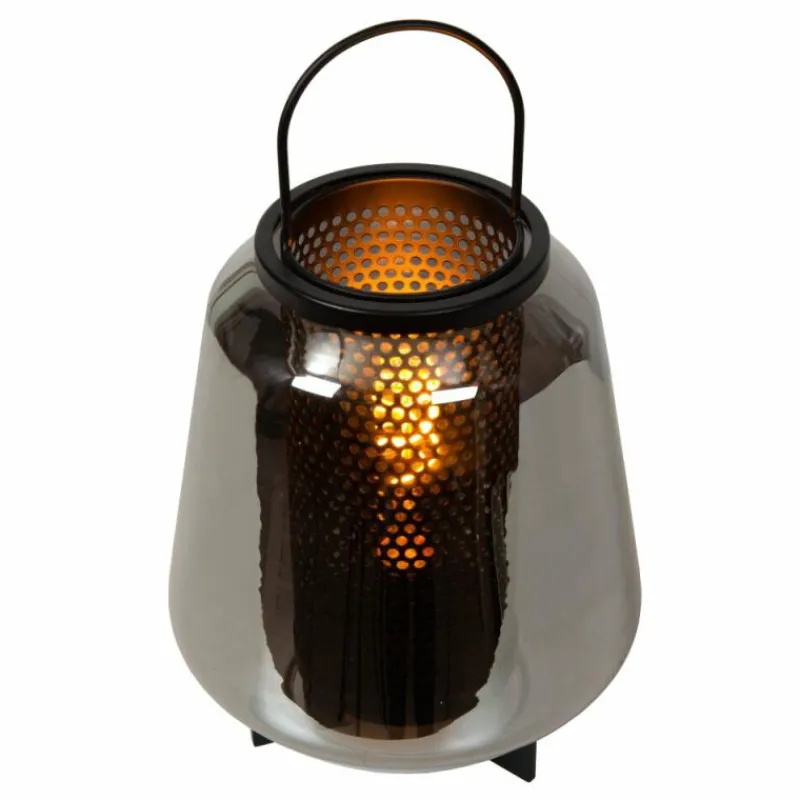 Suspension Verre Fumé-Luminaires Lucide Lampe de table Lucide SISKA Noir, 1 lumière