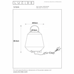 Suspension Verre Fumé-Luminaires Lucide Lampe de table Lucide SISKA Noir, 1 lumière