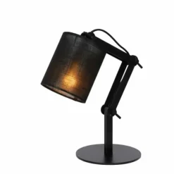 Lampes En Tissu-Luminaires Lucide Lampe de table Lucide TAMPA Noir, 1 lumière