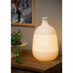 Luminaires Lucide Lampe de table Lucide TIESSE Blanc, 1 lumière* Lampes À Poser