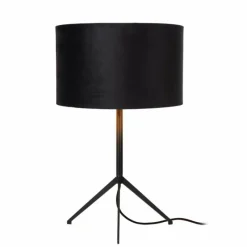 Lampes En Tissu-Luminaires Lucide Lampe de table Lucide TONDO Noir, 1 lumière