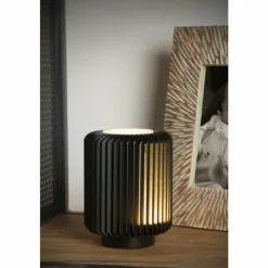 Luminaires Scandinaves-Luminaires Lucide Lampe de table Lucide TURBIN LED Noir, 1 lumière