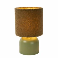 Lampes En Tissu-Luminaires Lucide Lampe de table Lucide WOOLLY Vert, 1 lumière