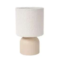 Lampes En Tissu-Luminaires Lucide Lampe de table Lucide WOOLLY Beige, 1 lumière