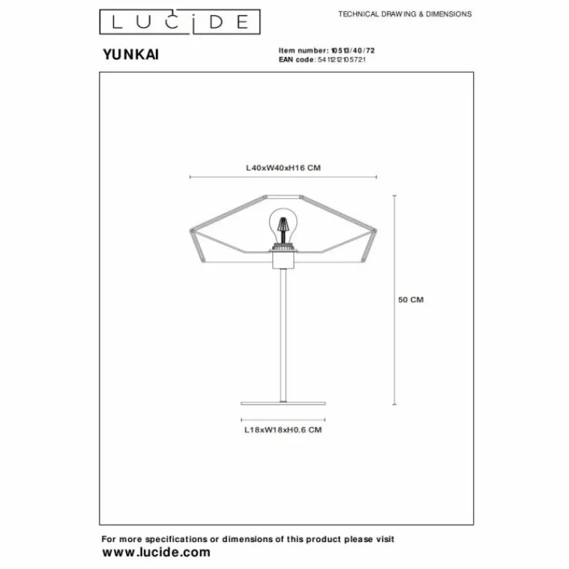 Luminaires Scandinaves-Luminaires Lucide Lampe de table Lucide YUNKAI Noir, 1 lumière