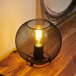 Lampes Industrielles-hofstein Lampe de table Luena Noir, 1 lumière