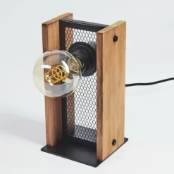 Lampes Vintages & Rétros-hofstein Lampe de table Maahui Écru, Noir, 1 lumière