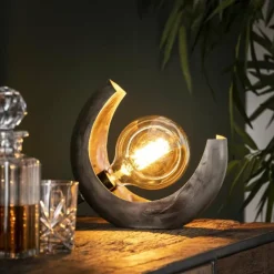 Lampes Vintages & Rétros-hofstein Lampe de table Magredis Argent Oxydé, 1 lumière