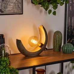 Lampes Industrielles-hofstein Lampe de table Magredis Argent Oxydé, 1 lumière