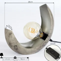 Lampes Industrielles-hofstein Lampe de table Magredis Argent Oxydé, 1 lumière