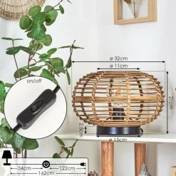 Style Boho-Chic-hofstein Lampe de table Manteau Écru, 1 lumière