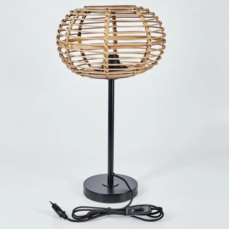 Style Boho-Chic-hofstein Lampe de table Manteau Noir, 1 lumière