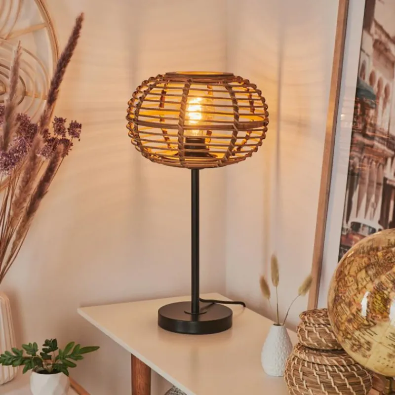 Style Boho-Chic-hofstein Lampe de table Manteau Noir, 1 lumière