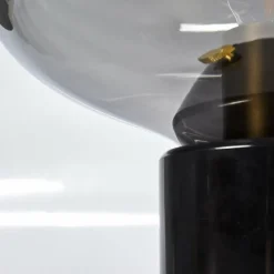 Lampes Art Déco-hofstein Lampe de table Maoro Gris, Laiton, Noir, 1 lumière