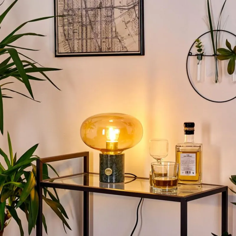 hofstein Lampe de table Maoro Vert, Laiton, 1 lumière