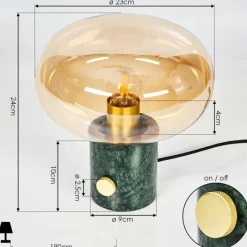 hofstein Lampe de table Maoro Vert, Laiton, 1 lumière