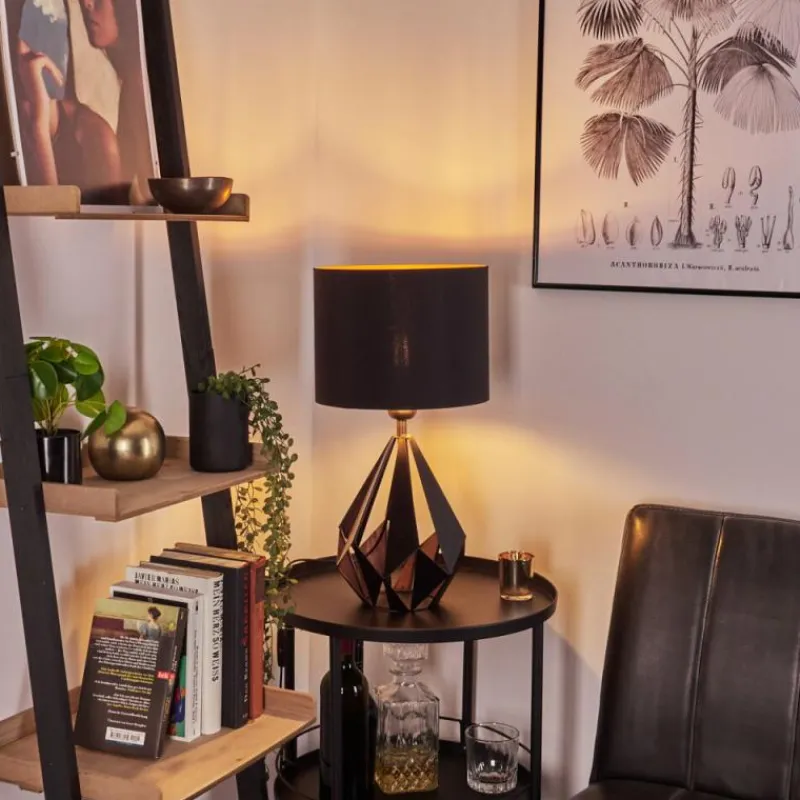 Lampes En Tissu-hofstein Lampe de table Marang Cuivre, Noir, 1 lumière