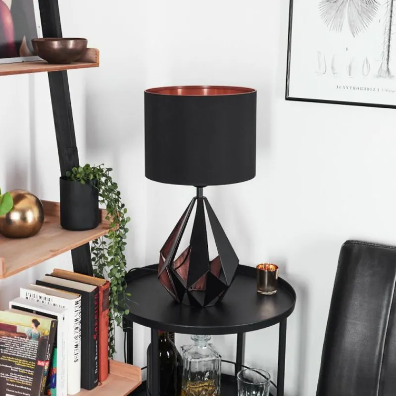 Lampes En Tissu-hofstein Lampe de table Marang Cuivre, Noir, 1 lumière