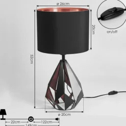 Lampes En Tissu-hofstein Lampe de table Marang Cuivre, Noir, 1 lumière