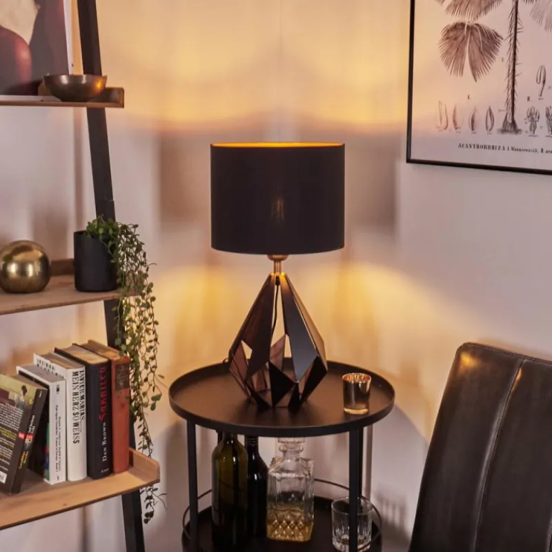 Lampes En Tissu-hofstein Lampe de table Marang Cuivre, Noir, 1 lumière