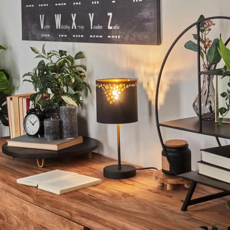 Lampes En Tissu-hofstein Lampe de table Marbach Noir, 1 lumière